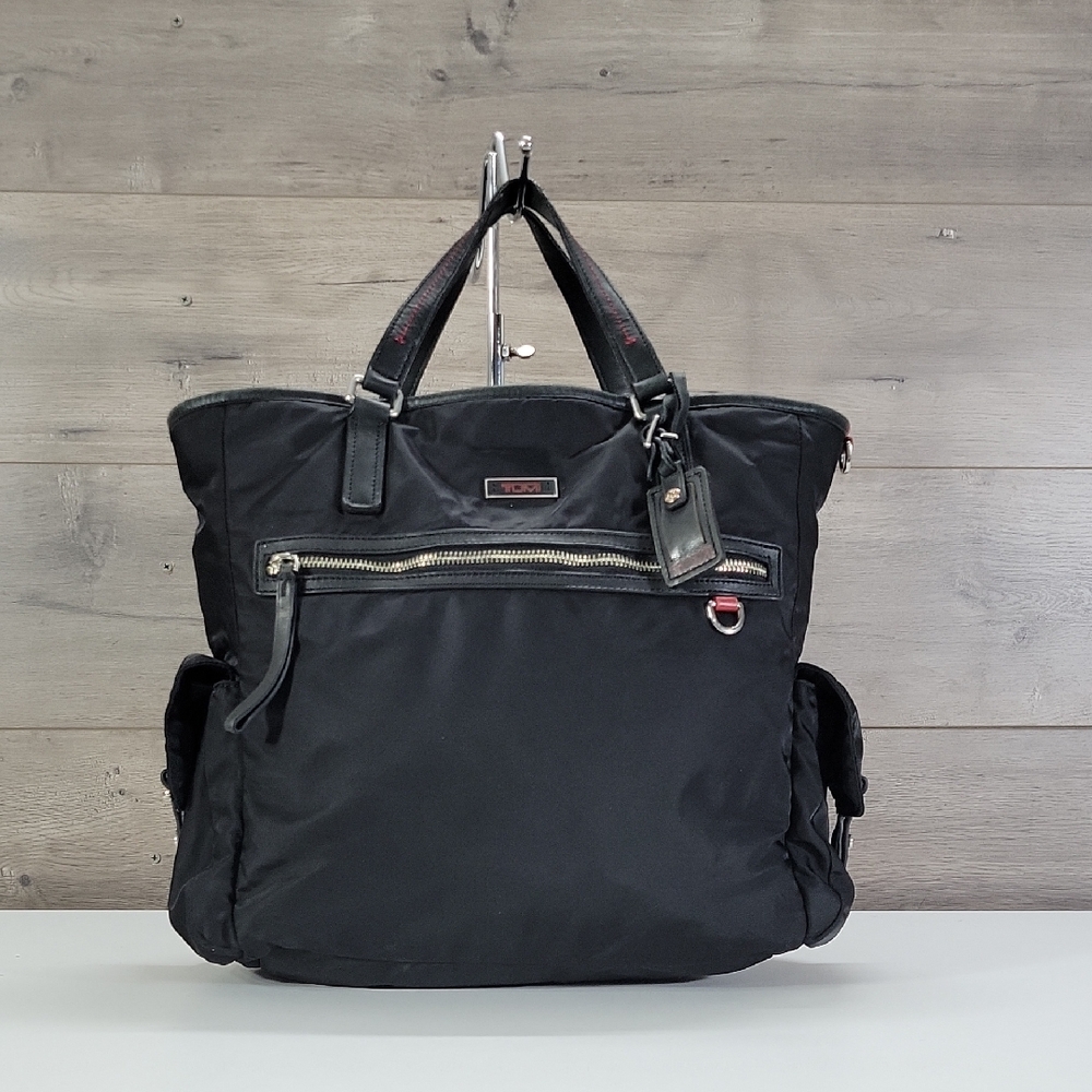 Tumi Black Nylon/Leather Tote with Dual Top Handles